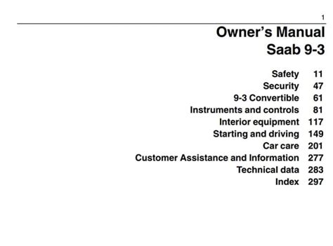 Free 2003 Saab 9 3 Owners Manual