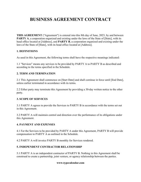 Free Business Contract Template