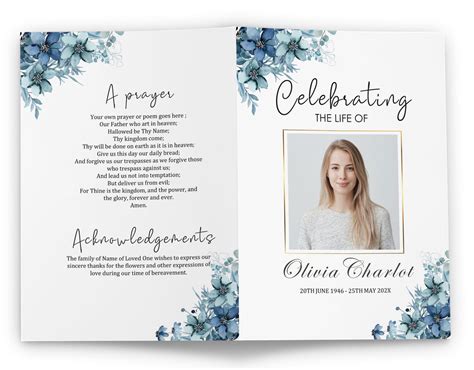 Free Celebration Of Life Program Template
