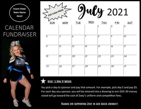 Free Cheer Calendar Fundraiser Template
