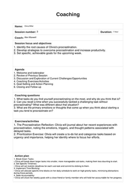 Free Coaching Templates