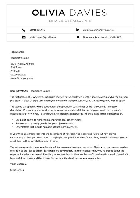 Free Covering Letter Template Uk