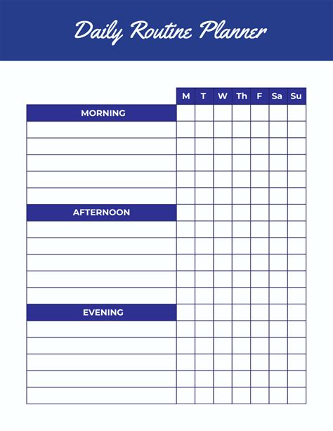 Free Daily Routine Template