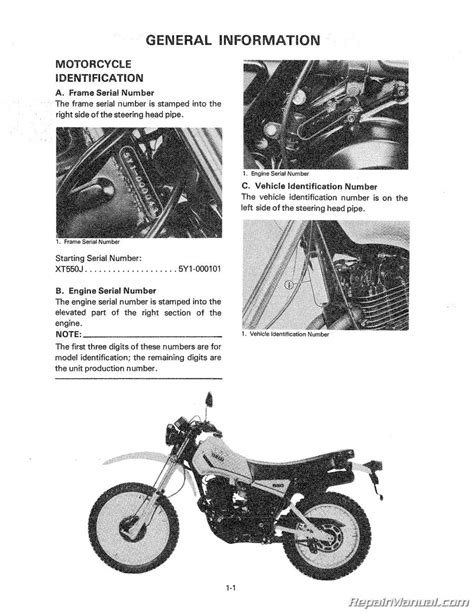 Free Download Of 1982 Yamaha 550 Service Manual