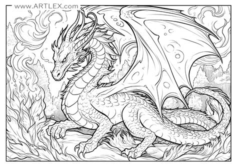 Free Dragon Printable Coloring Pages