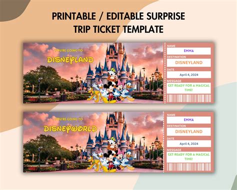 Free Editable Disney Ticket Template