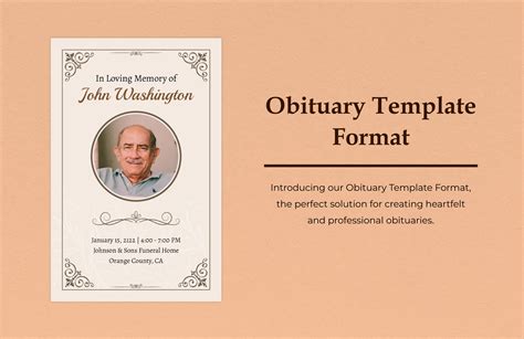 Free Editable Obituary Template Download
