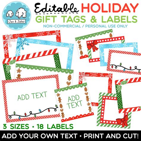 Free Editable Printable Christmas Labels