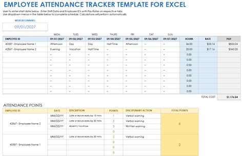 Free Employee Attendance Tracker Template