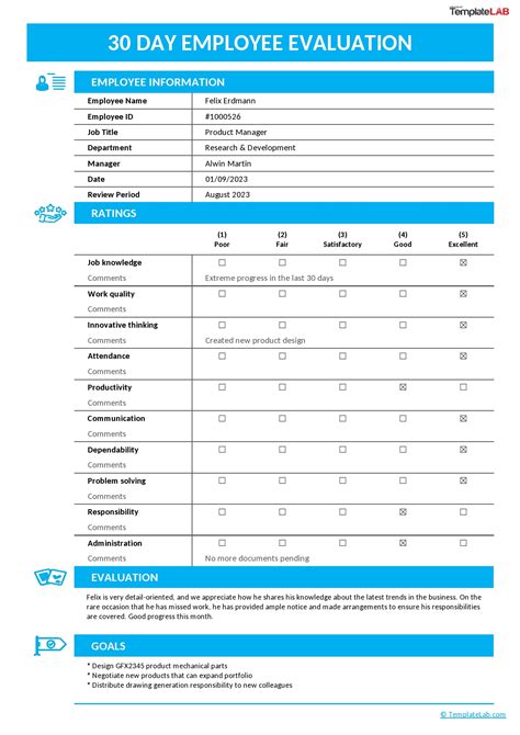 Free Employee Evaluations Templates