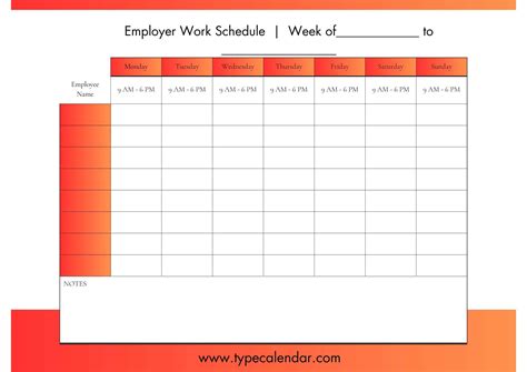 Free Employee Schedule Template