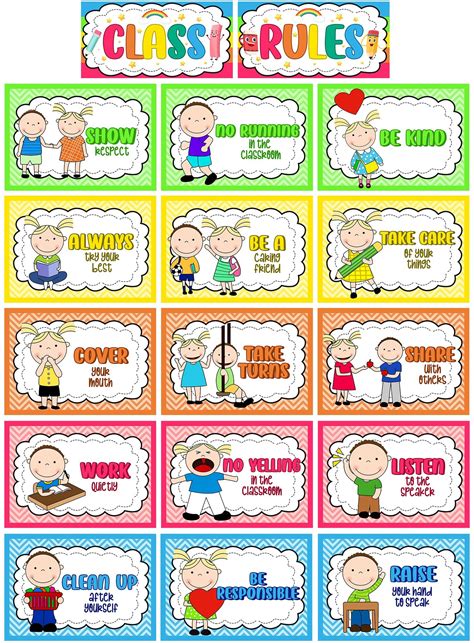 Free Examples On Class Rules For Children Printable Creativities