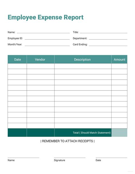 Free Expense Report Template Word