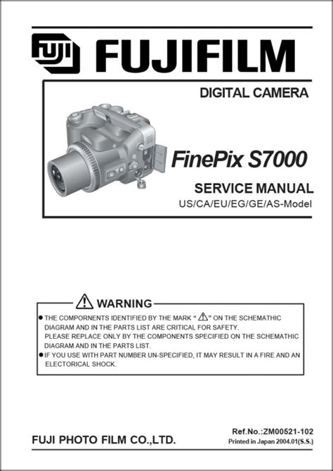 Free Finepix Camera S7000 Service Manual