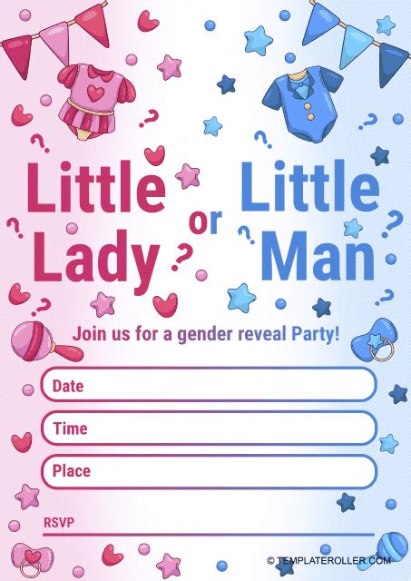Free Gender Reveal Invitation Template