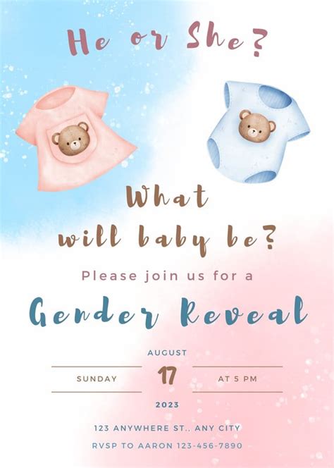 Free Gender Reveal Invitation Templates