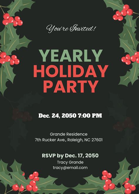 Free Holiday Invitation Templates