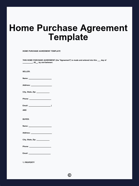 Free Home Purchase Agreement Template