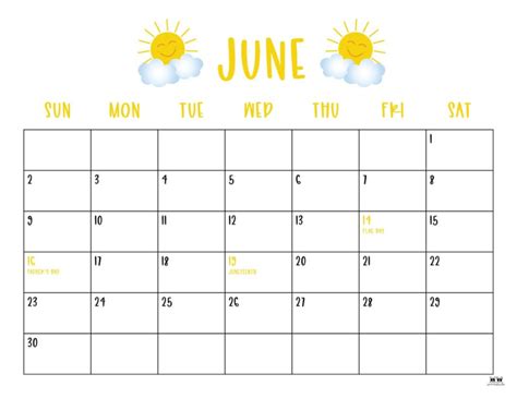 Free June Printable Calendar