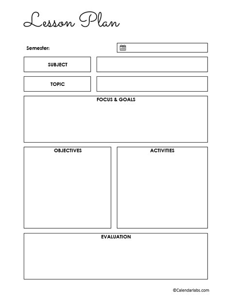 Free Lesson Plan Templates For Teachers