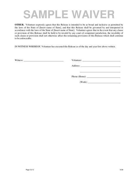 Free Liability Waiver Template