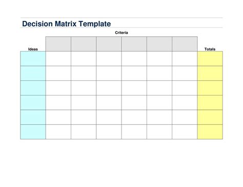 Free Matrix Template