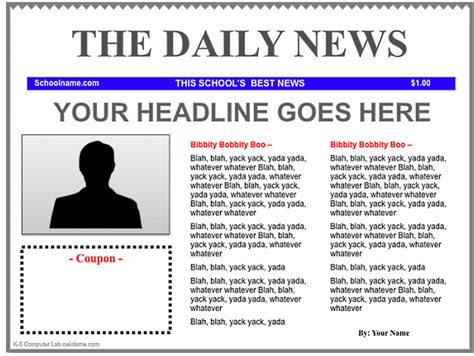 Free Newspaper Format Template