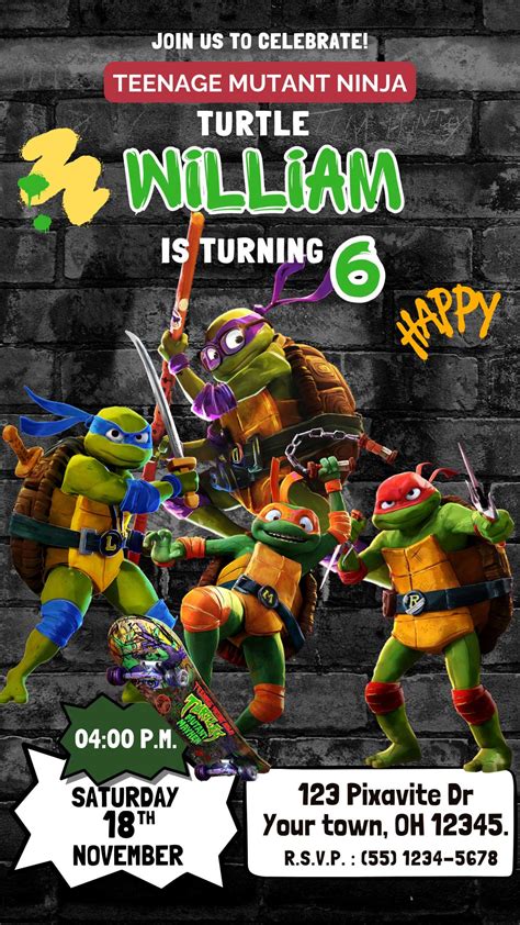 Free Ninja Turtle Printable Invitations