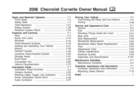 Free On Line Owners Manual For 2004 Chevrolet Corvette