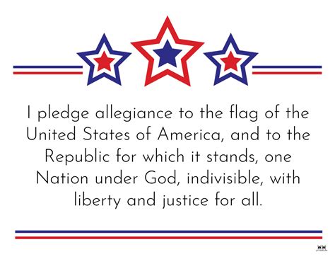 Free Pledge Of Allegiance Printable
