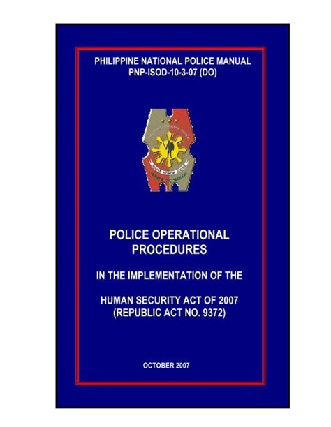 Free Police Operational Procedure Manual 2013