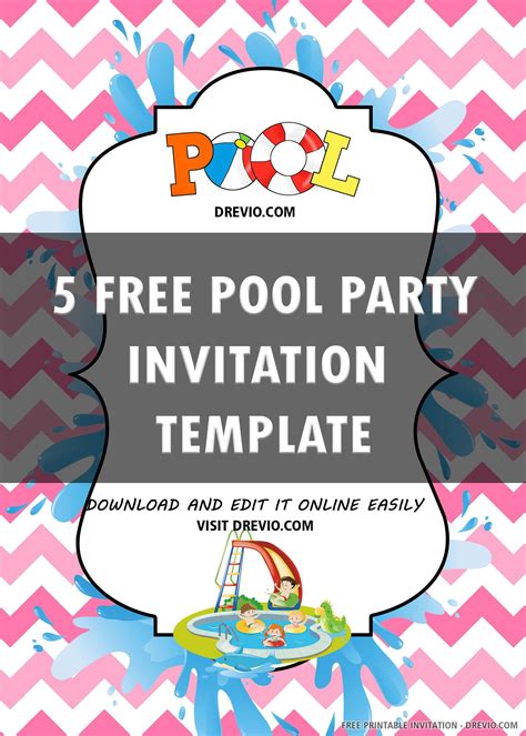 Free Pool Party Invite Template
