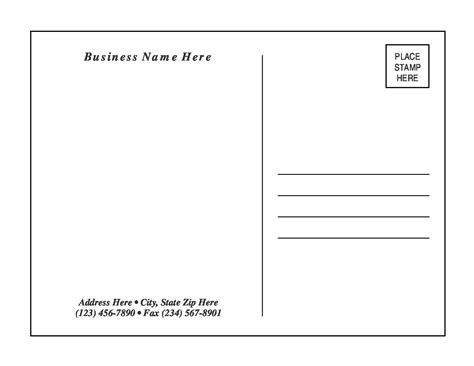 Free Post Card Template