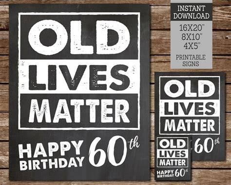 Free Printable 60th Birthday Signs