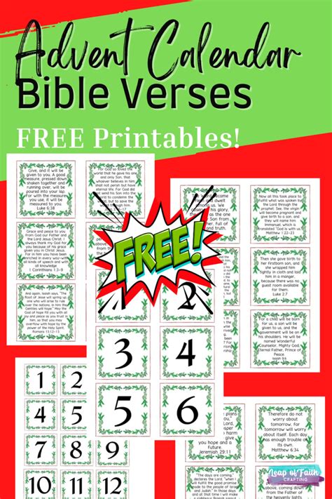 Free Printable Advent Calendar Bible Verses