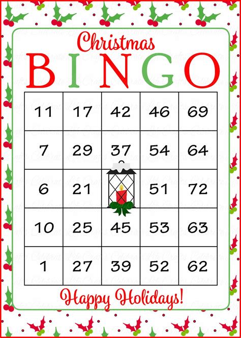 Free Printable Bingo Cards For Christmas