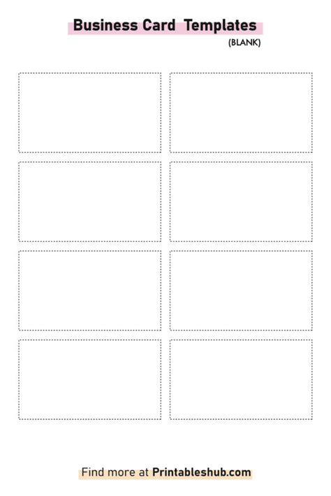 Free Printable Blank Business Card Template