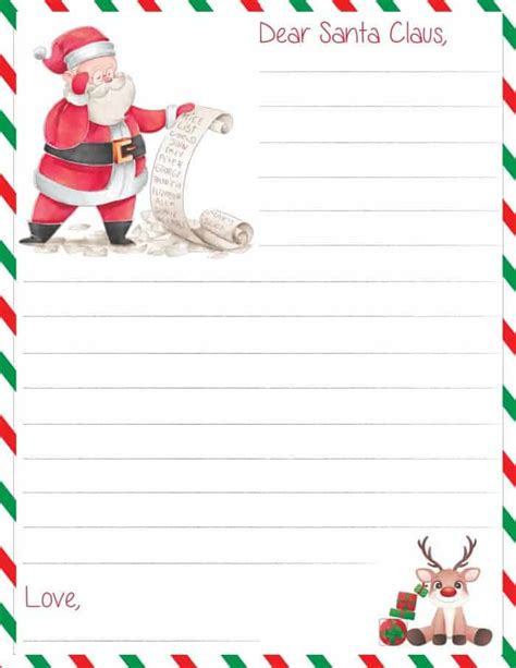 Free Printable Blank Santa Letter Template