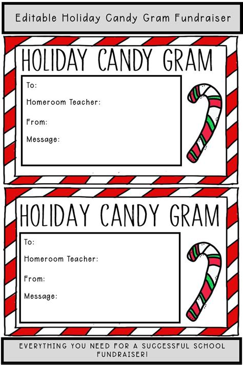 Free Printable Candy Cane Gram Template