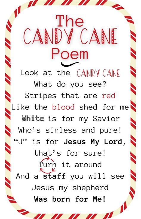 Free Printable Candy Cane Poem