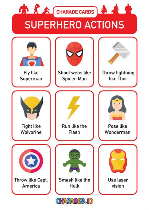 Free Printable Charades Game Cards