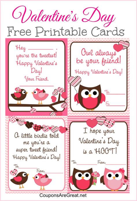 Free Printable Childrens Valentines Day Cards