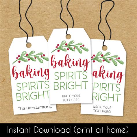 Free Printable Christmas Gift Tags For Baked Goods