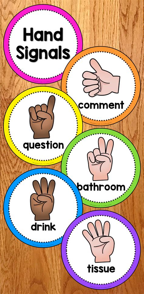 Free Printable Classroom Hand Signals