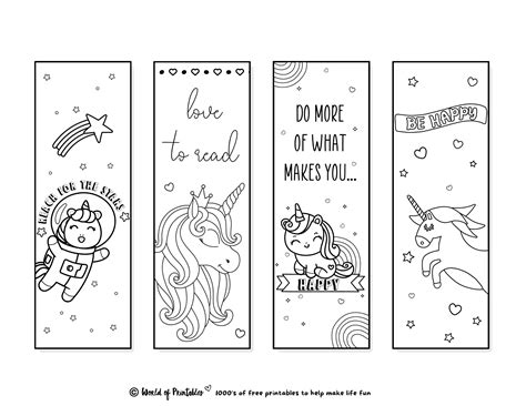 Free Printable Color Your Own Bookmarks