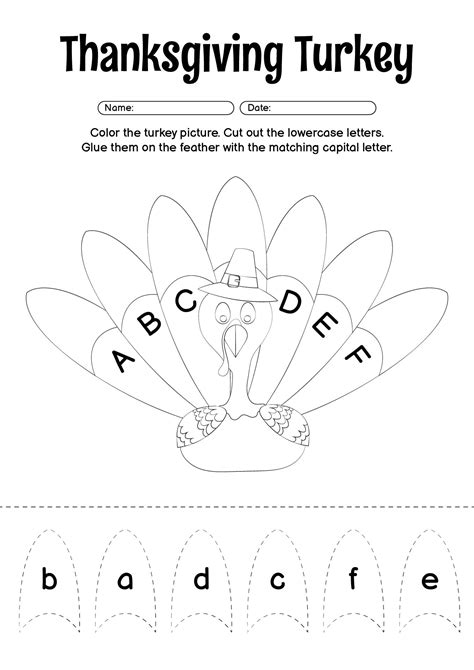 Free Printable Cut And Paste Thanksgiving Worksheets
