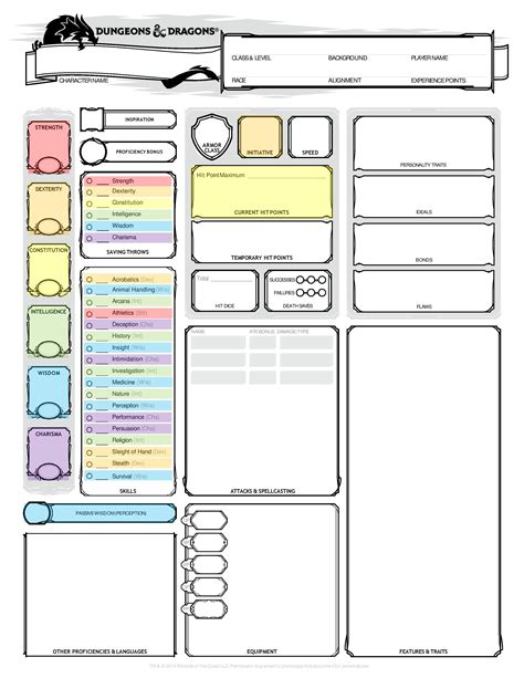 Free Printable D&d Character Sheets