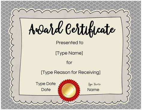 Free Printable Editable Award Certificates For Elementary Students