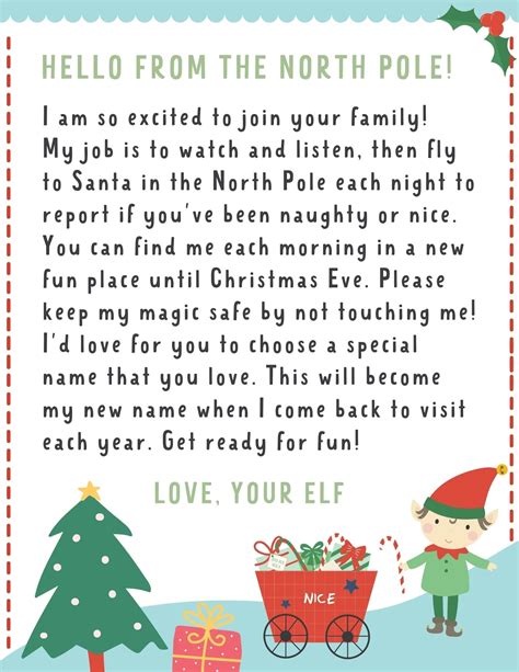 Free Printable Elf On Shelf Letter