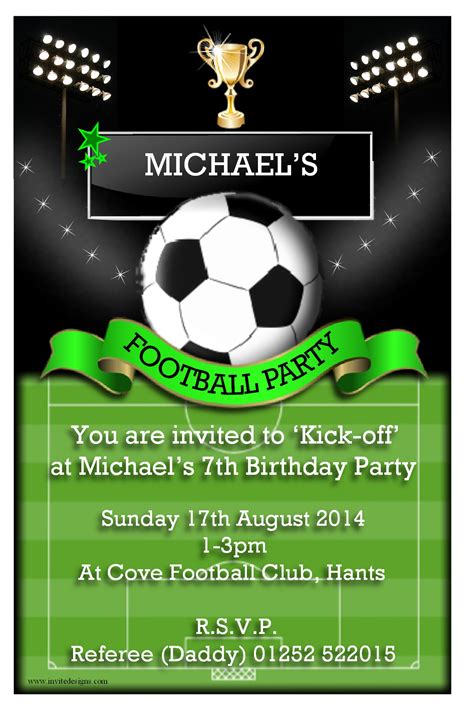 Free Printable Football Invitations For Birthday Party